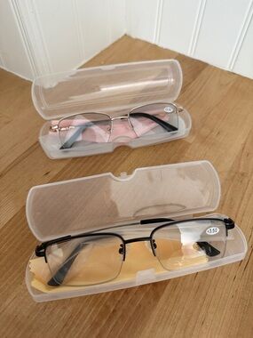 2 pairs of Bi Focal Reading Glasses Black and Gold Frames +3.50
